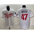 Minnesota Twins #47 Edouard Julien White MASONITE Cool Base Stitched Jerseys