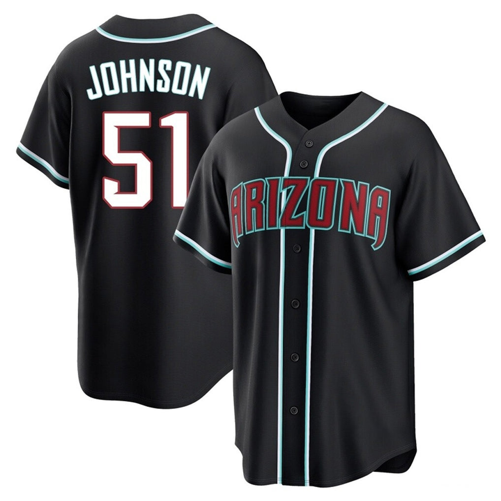 Arizona Diamondbacks #51 Randy Johnson Player Black MASONITE Home Game Stitched Jerseys