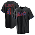 New York Mets #4 Francisco Alvarez Black MASONITE Alternate Replica Jersey
