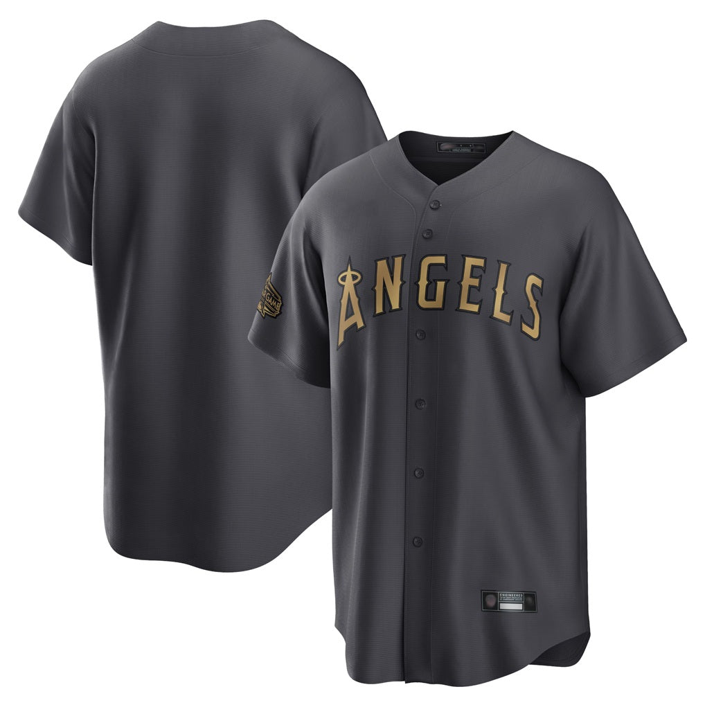 Los Angeles Angels Blank Player Charcoal MASONITE Game All-Star Stitched Jerseys
