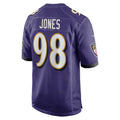 B.Ravens #98 Travis Jones Purple MASONITE Player Game Jersey