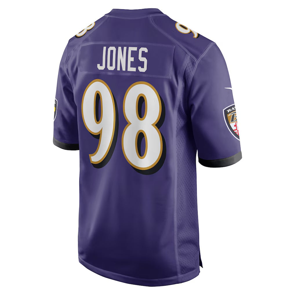 B.Ravens #98 Travis Jones Purple MASONITE Player Game Jersey