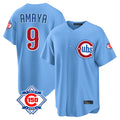 Chicago Cubs #9 Miguel Amaya Player Light Blue MASONITE 150th Anniversary Home Game Stitched Jerseys